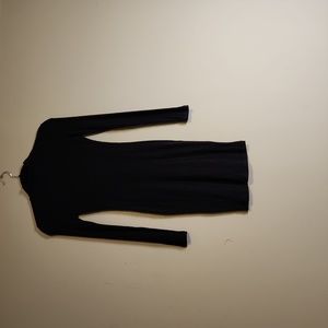 Forever 21 size small curve hugging black dress with mock neck and long sleeve.